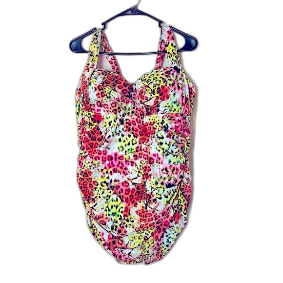Cacique NWT’s Women’s Plus Size Leopard Print One Piece Swimsuit Bathing Size 22 - Picture 1 of 11